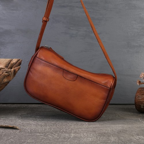 Genuine Leather Women Handbag Retro Cowhide Versatile Shoulder