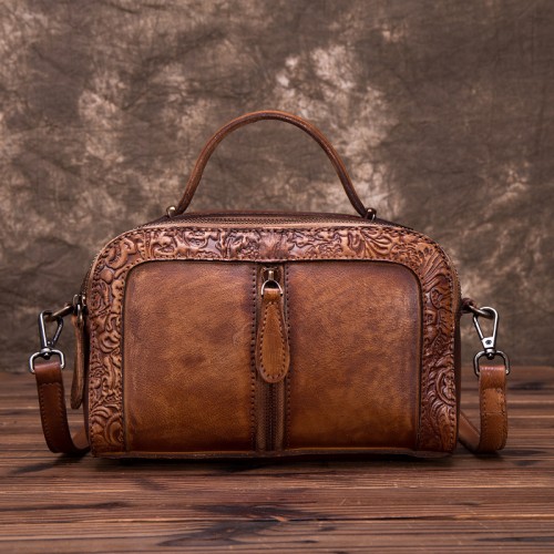 High Quality Genuine Leather Women Cowhide Top Handle Bags