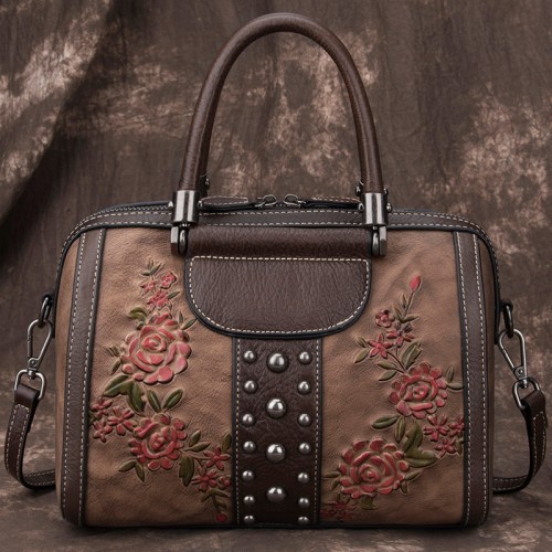 Vintage Genuine Leather Ladies Handbags Women Messenger Bags Totestassel Designe
