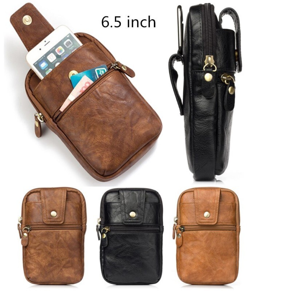 Leather men Casual Design Small Waist Bag